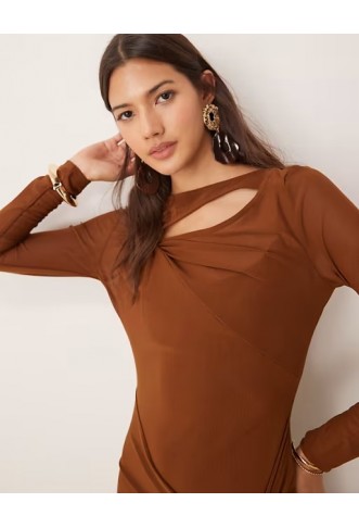 Forever New long sleeve drape maxi dress