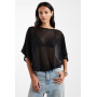 ASOS DESIGN knit-look semi sheer slash neck cape top