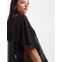 ASOS DESIGN knit-look semi sheer slash neck cape top