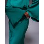 ASOS DESIGN satin blouson bodice long sleeve maxi dress