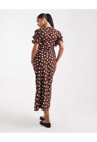 Wednesday's Girl polka dot midaxi dress
