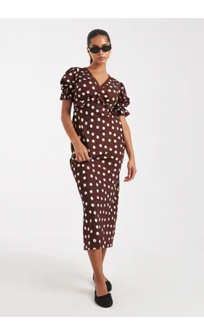 Wednesday's Girl polka dot midaxi dress
