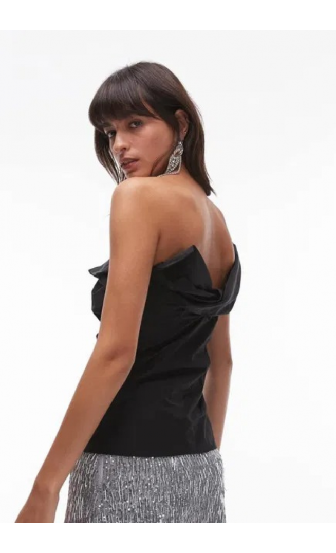 Arket One Shoulder Corset Top With Twisted Strap Detail