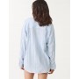 Stradivarius Linen blend shirt in sky blue