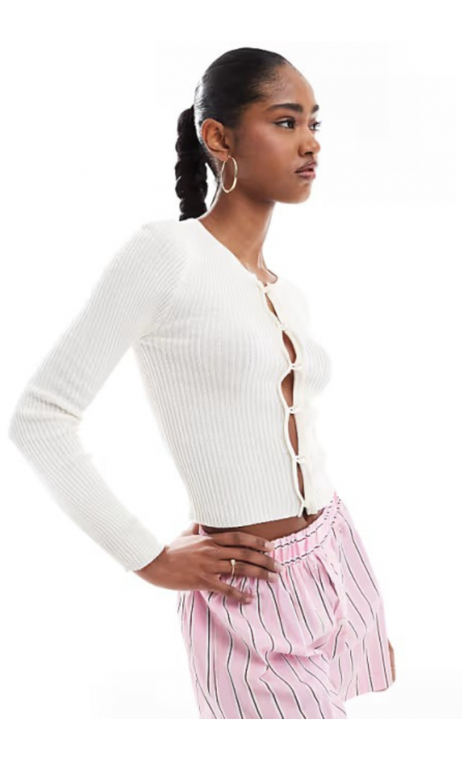 Brave Soul ribbed knitted button down cardigan