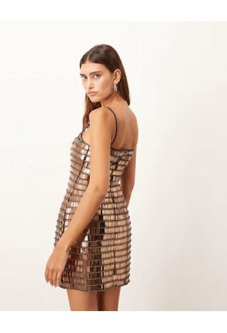 ARRANGE linear encrusted cami mini dress
