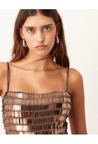 ARRANGE linear encrusted cami mini dress