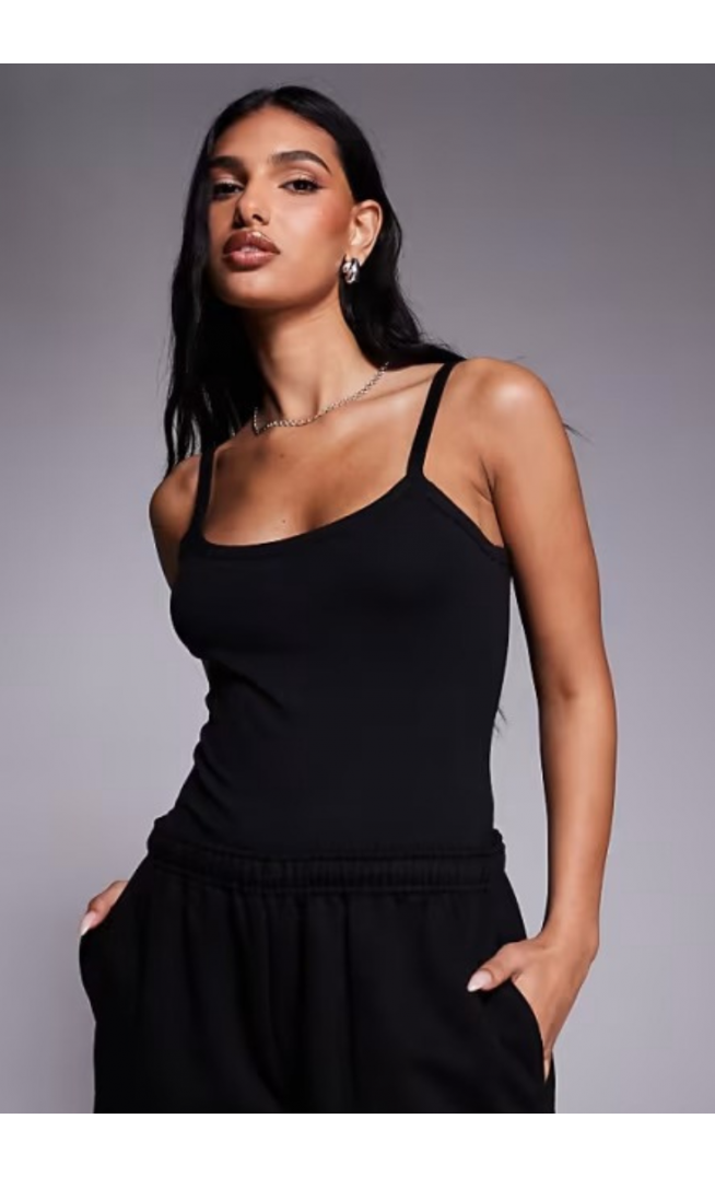 Kaiia exclusive scoop neck strappy cami bodysuit