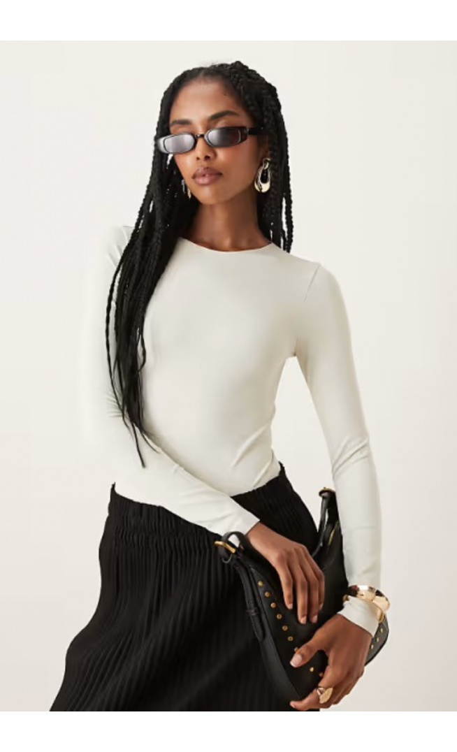 ASOS DESIGN seamless long sleeve crew neck bodysuit