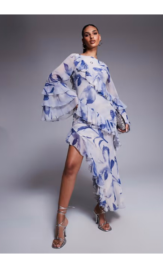 ASOS DESIGN ruffle bias maxi dress