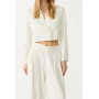 Stradivarius White Open Back Cropped Blazer