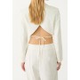 Stradivarius White Open Back Cropped Blazer