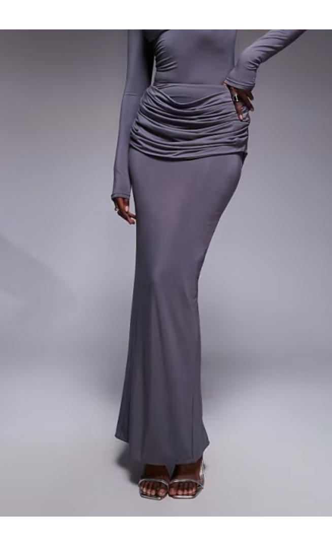 Wanderdoll Ashtin second skin drape detail maxi skirt