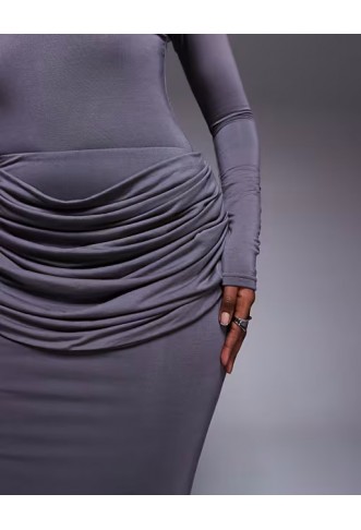 Wanderdoll Ashtin second skin drape detail maxi skirt