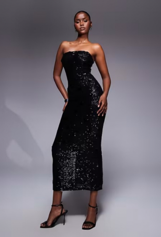 TFNC bandeau maxi dress in...