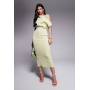 ASOS DESIGN dramatic neckline midi dress in sage green