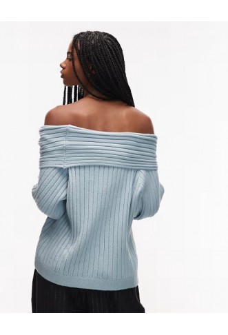ASOS DESIGN oversized rib knit off shoulder jumper