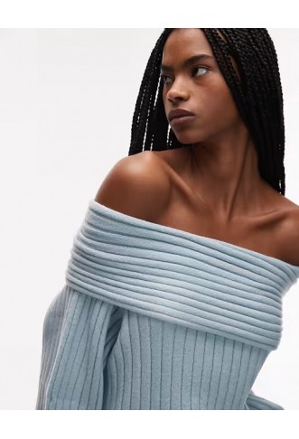 ASOS DESIGN oversized rib knit off shoulder jumper