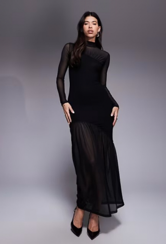 ASOS DESIGN sheer panelled...