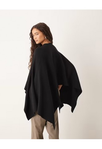 Gina Tricot knitted cape jumper top in black