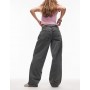 Topshop Hourglass Cinch relaxed jean in blue grey