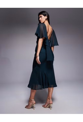 ASOS DESIGN cowl neck ruffle hem maxi dress