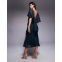 ASOS DESIGN cowl neck ruffle hem maxi dress