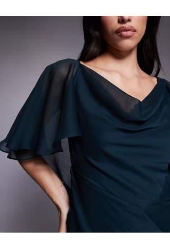 ASOS DESIGN cowl neck ruffle hem maxi dress