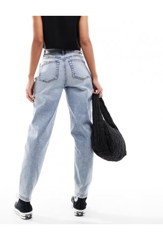 Miss Selfridge mom high waist jean in light blue