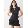 COLLUSION ruffle mini dress in black