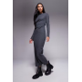 ASOS DESIGN ribbed drape maxi dress in charcoal
