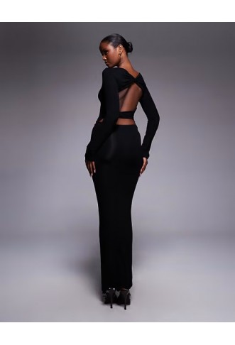 ASOS DESIGN long sleeve twist front maxi dress