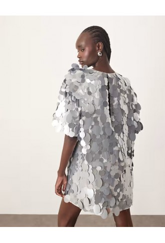 ARRANGE embellished disc sequin t-shirt mini dress