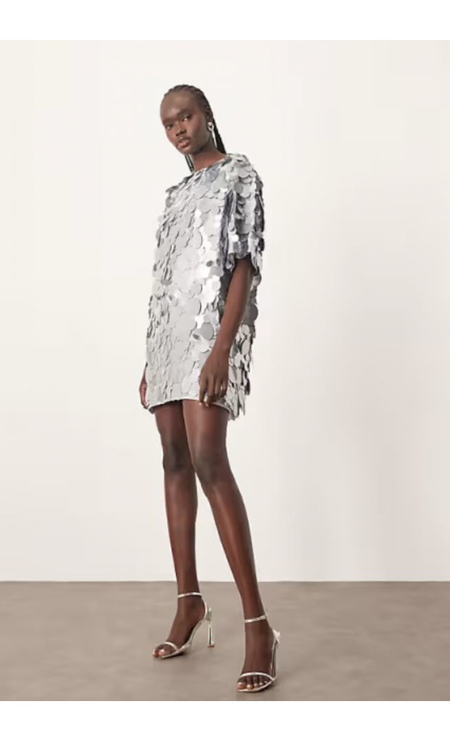 ARRANGE embellished disc sequin t-shirt mini dress