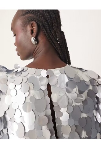 ARRANGE embellished disc sequin t-shirt mini dress