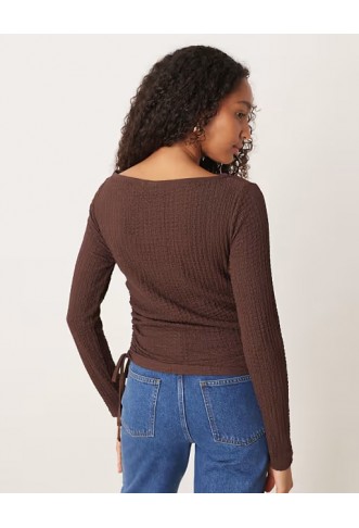 ASOS DESIGN bubble texture long sleeve top