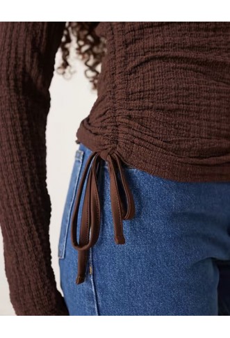 ASOS DESIGN bubble texture long sleeve top