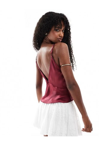 ASOS DESIGN keyhole detail cami in satin