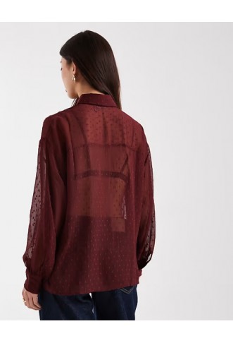 ASOS DESIGN sheer dobby detail shirt