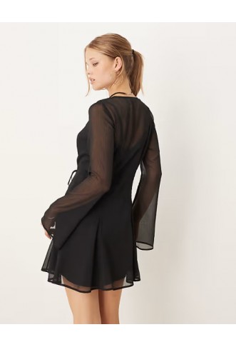 ASOS DESIGN wrap mini dress with ties