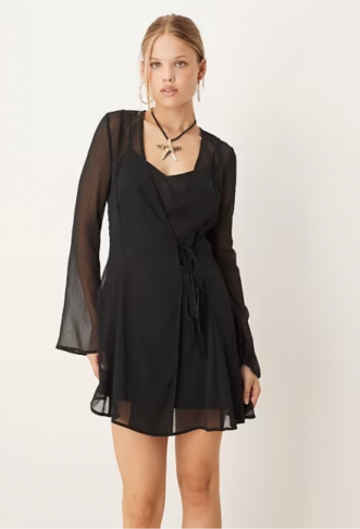 ASOS DESIGN wrap mini dress...