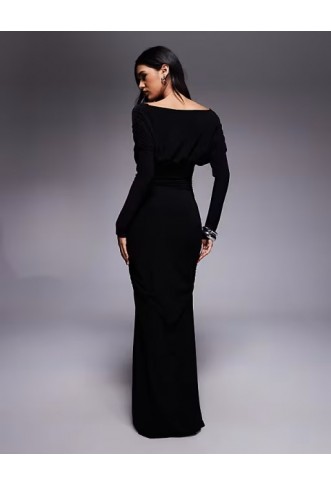 ASOS DESIGN shoulder grazer draped sleeved maxi dress