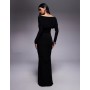 ASOS DESIGN shoulder grazer draped sleeved maxi dress
