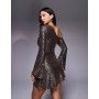 ASOS DESIGN off shoulder sequin angel sleeve mini dress
