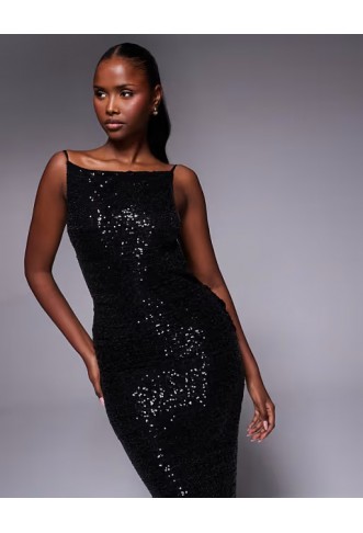 ASOS DESIGN sequin sleeveless with open back maxi dress
