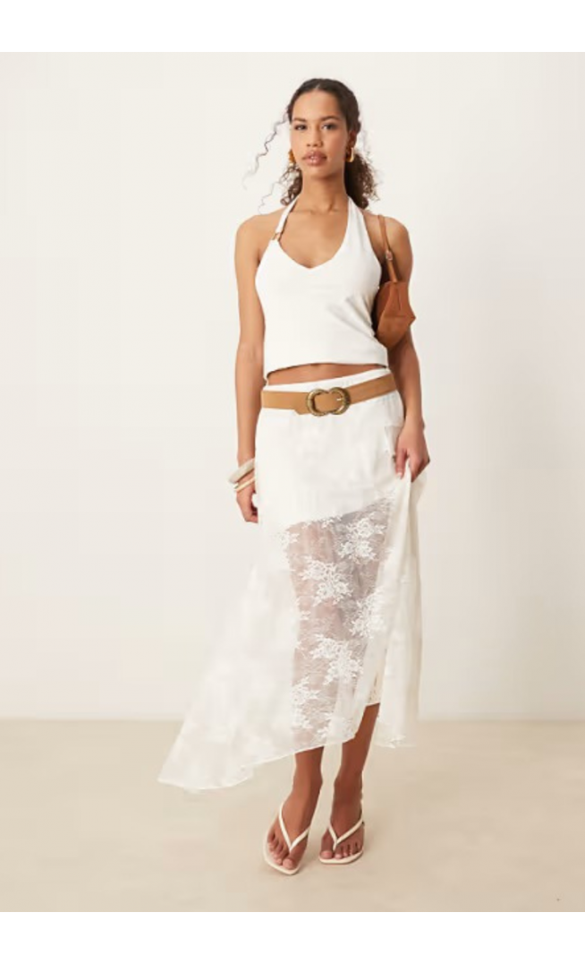 Abercrombie & Fitch lace detail flowy maxi skirt