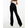 JDY Tall high waisted flared trousers in black