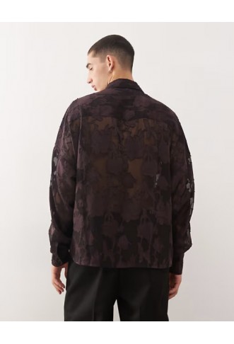 Reclaimed Vintage Limited Edition lace applique shirt