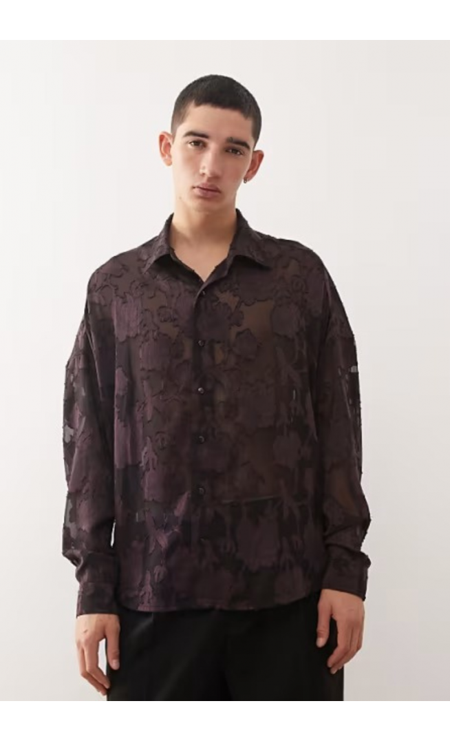 Reclaimed Vintage Limited Edition lace applique shirt