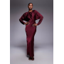 ASOS DESIGN satin batwing maxi dress in burgundy